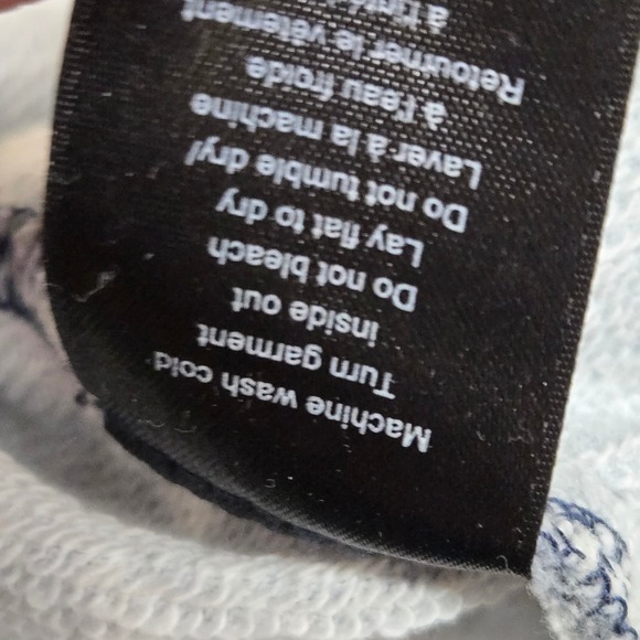 Rag & Bone Miramar Mia Denim Print Cotton Terry Jogger Pants Blue L Athleisure - Picture 11 of 11